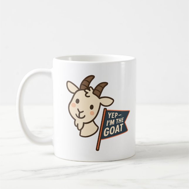 Yep I'm The GOAT Cute Funny Goat Head Design Coffee Mug (Left)