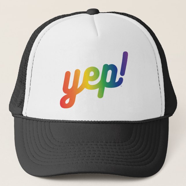 yep! pride trucker hat (Front)