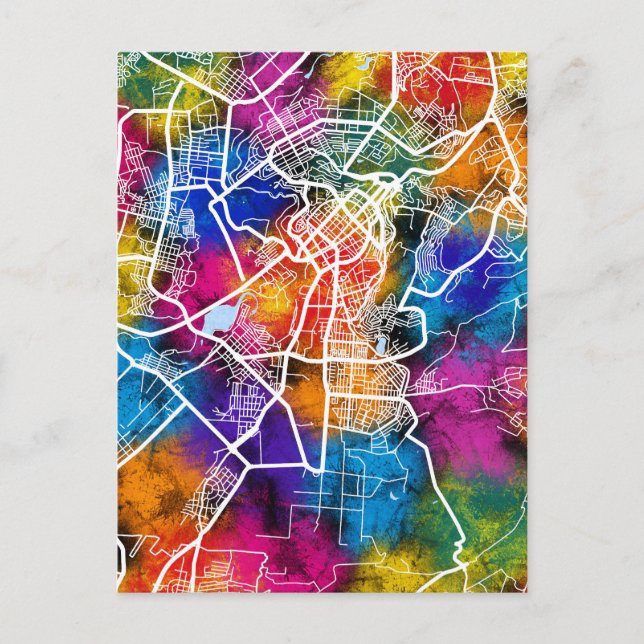 Yerevan Armenia City Map Postcard (Front)
