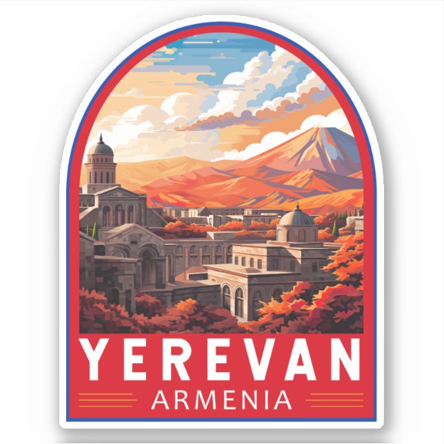 Yerevan Armenia Travel Art Vintage (Front)