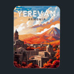 Yerevan Armenia Travel Art Vintage Magnet<br><div class="desc">Yerevan retro vector travel design. Yerevan,  Armenia's capital,  is marked by grand Soviet-era architecture.</div>