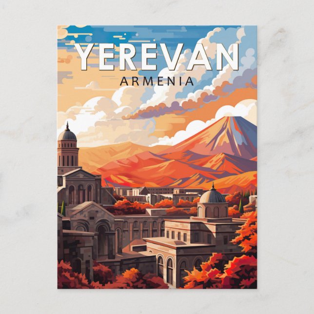 Yerevan Armenia Travel Art Vintage Postcard (Front)