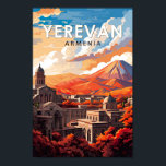 Yerevan Armenia Travel Art Vintage Poster<br><div class="desc">Yerevan retro vector travel design. Yerevan,  Armenia's capital,  is marked by grand Soviet-era architecture.</div>