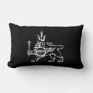 Yerevan city lion symbol Coat arms flag Armenia e Lumbar Cushion