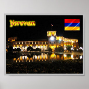 Yerevan - Republic Square - at night - Poster