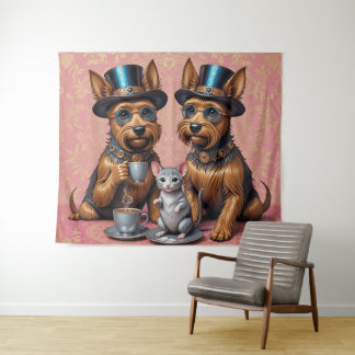 Yerkish Terriers Tea Time Tapestry