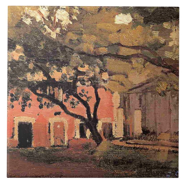 Yerres, the Aviary in Ornamental Farm, Ceramic Tile (Front)