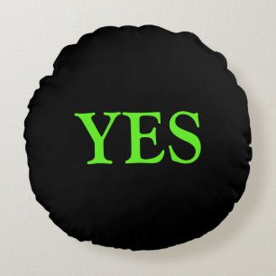 Yes and No Fun Game Round Cushion
