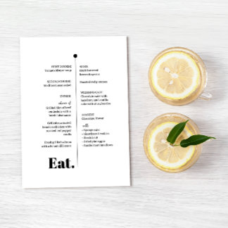 Yes • Black + White Menu • Modern Typography