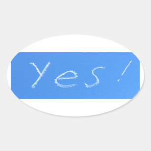 yes blue oval sticker