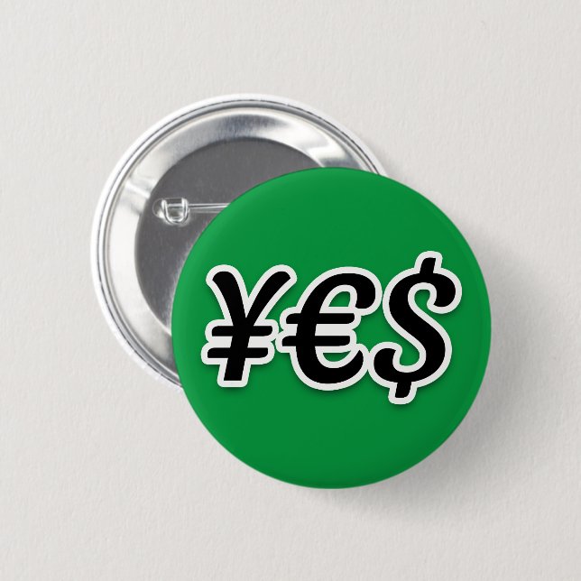 YES | ¥ € $ — Button (Front & Back)