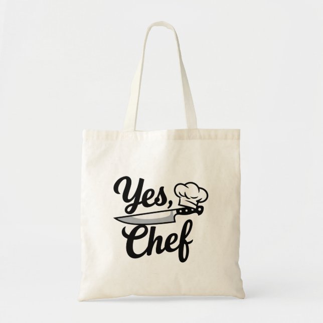 Yes Chef Funny Kitchen Cooking Budget Tote (Front)