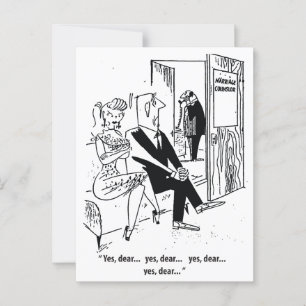 Yes Dear, Marriage Counsellor Humour, Vintage  Postcard