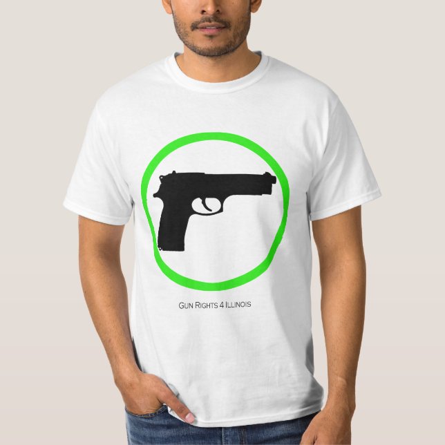 Yes Guns! T Shirt by GunRights4Illinois (Front)