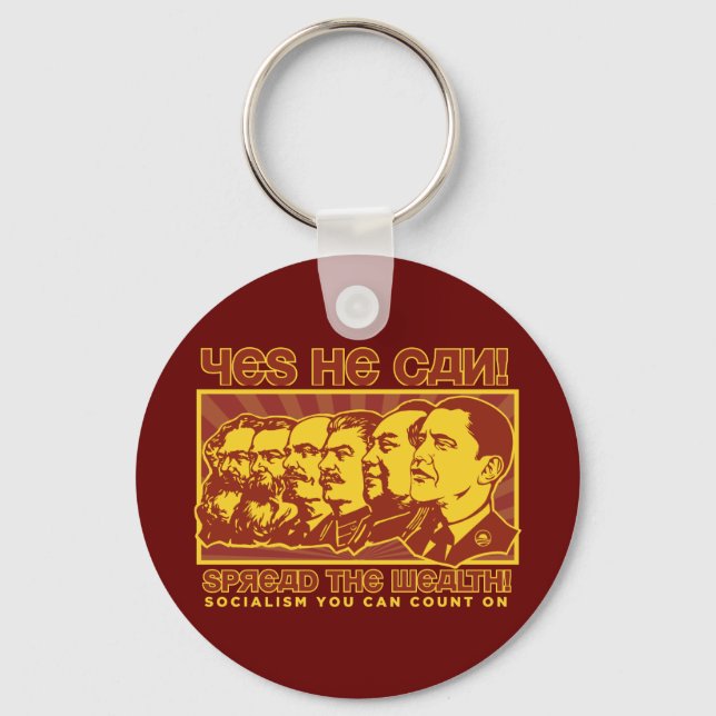 Yes He Can! Comrade Obama Spoof Key Ring (Front)