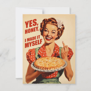 Yes honey, I made it myself Retro Vintage Style Postcard