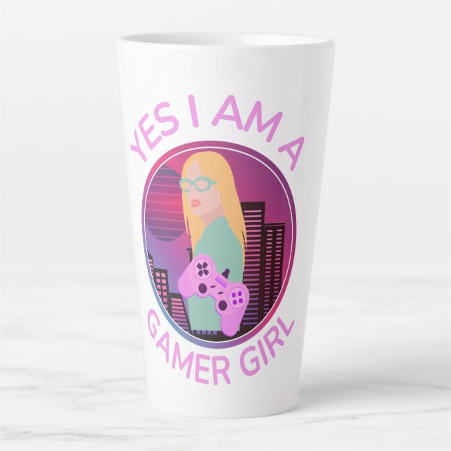 YES I AM A GAMER GIRL LATTE MUG (Front)
