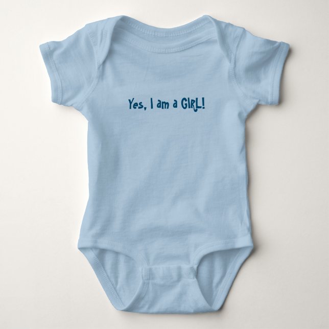 Yes, I am a GIRL! Baby Bodysuit (Front)