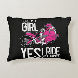 Yes I am A Girl Yes i Ride a Dirt Bike Decorative Cushion
