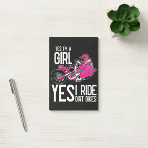 Yes I am A Girl Yes i Ride a Dirt Bike Post-it Notes