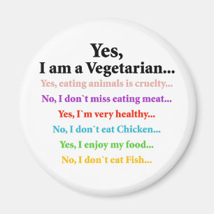 Yes, I am a Vegetarian... Magnet