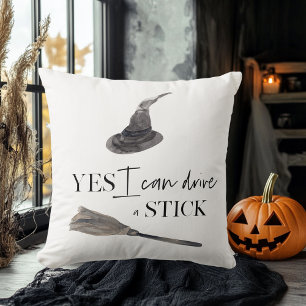 Yes I Can Drive A Stick Fun Happy Halloween Cushion