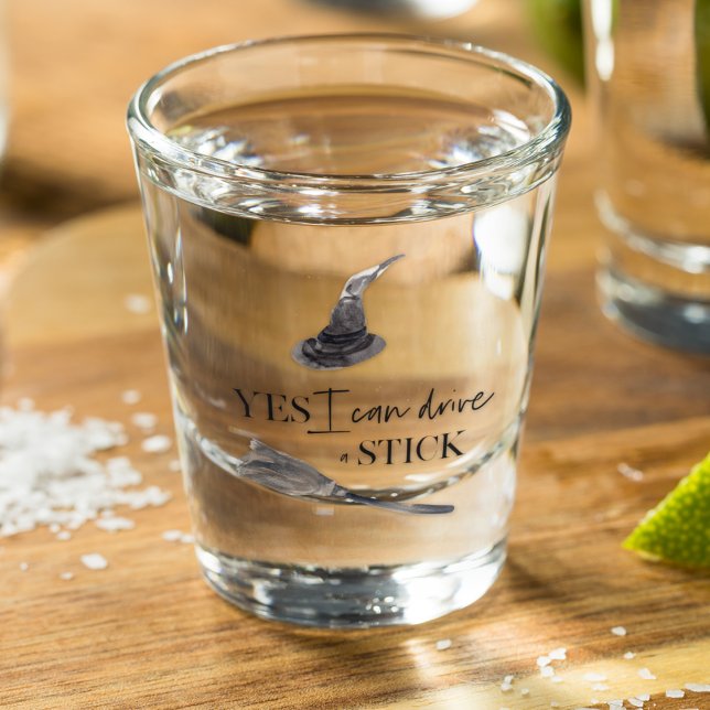 Yes I Can Drive A Stick Fun | Happy Halloween Shot Glass (Creator Uploaded)