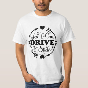 Yes I Can Drive A Stick Funny Halloween Witch Tee
