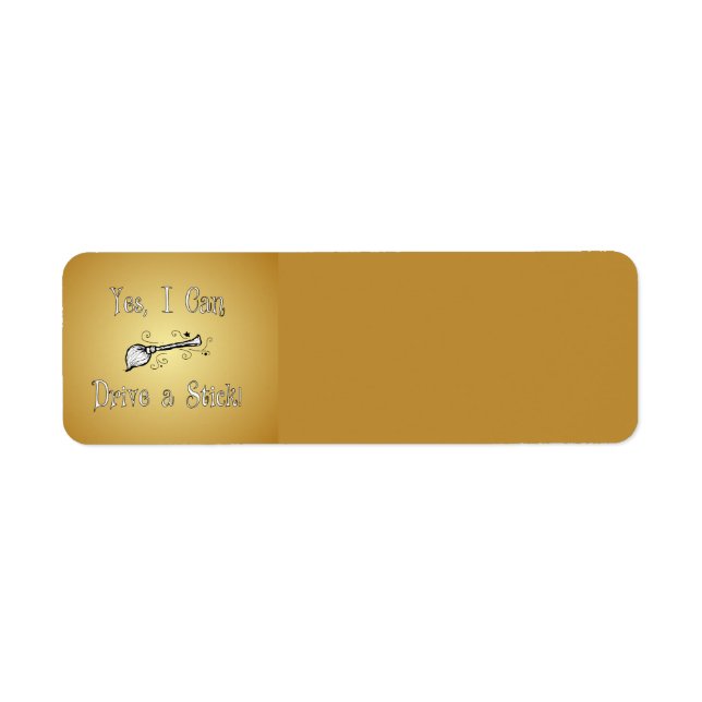 Yes, I Can Drive a Stick! Return Address Label (Front)
