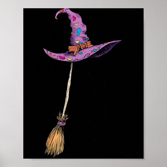 Yes I Can Drive A Stick Soky Witch Funny Halloween Poster (Front)