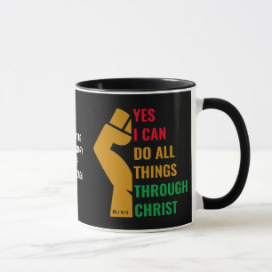 YES I CAN THROUGH CHRIST Phil 4:13 Christian Mug