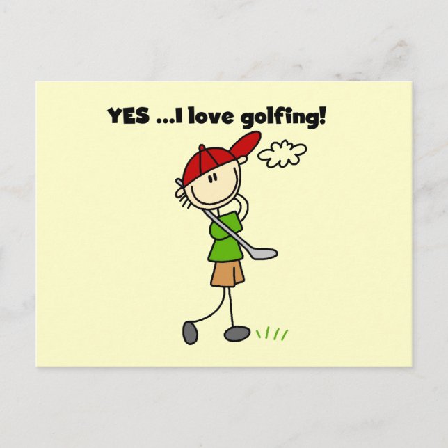 YES I Love Golf Tshirts and Gifts Postcard (Front)
