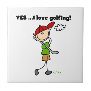 Yes I Love Golfing Ceramic Tile