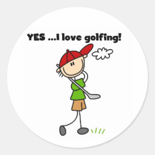 Yes I Love Golfing Classic Round Sticker