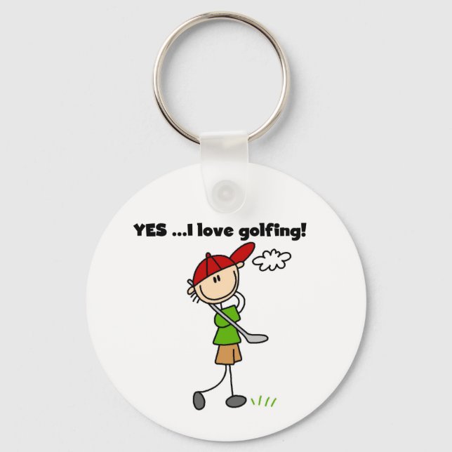 YES I Love Golfing Tshirts and Gifts Key Ring (Front)