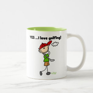 Yes I Love Golfing Two-Tone Coffee Mug