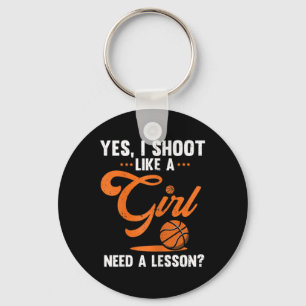 Yes I Shoot Like A Girl Sketll Player Sketll Sport Key Ring