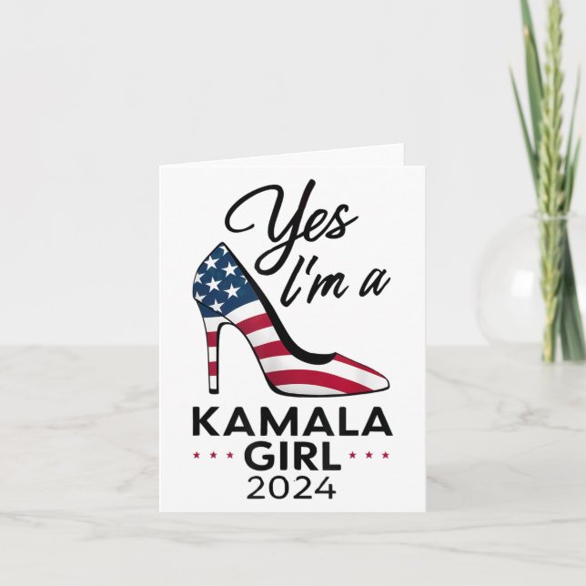 Yes Im A Kamala Girl Stilettos High Heel Harris 20 Card (Front)