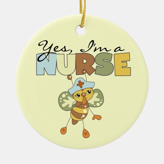 YES I'm a Nurse T-shirts and Gifts Ceramic Ornament (Front)