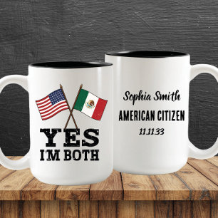 Yes I'm Both – US Mexico Pride Custom Two-Tone Coffee Mug