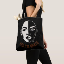 YES I'M MIXED Diversity Face All-over print Tote