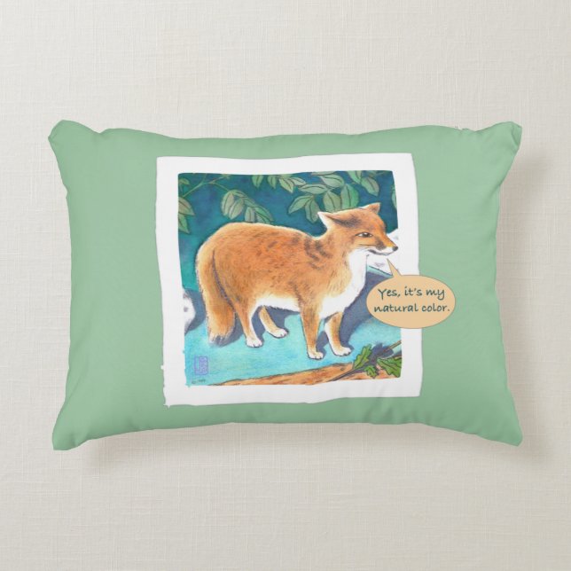 Yes, It's My Natural Colour Fox 16x16 Throw Pillow (Front)