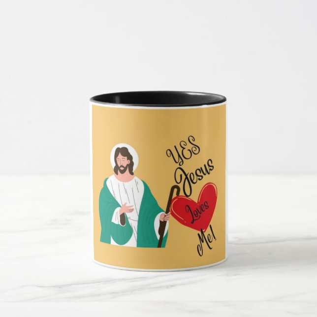 "Yes, Jesus Loves Me" Yellow  Mug (Center)