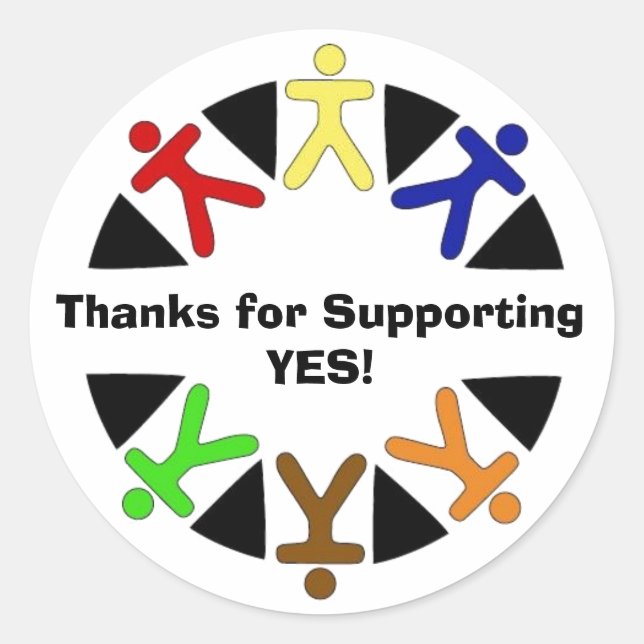 yes logo, Thanks for Supporting YES! Classic Round Sticker (Front)