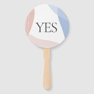 Yes No Baby Shower Quiz Game Abstract Hand Fan