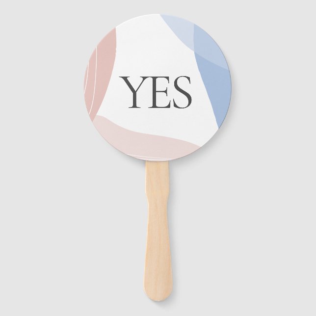 Yes No Baby Shower Quiz Game Abstract Hand Fan (Front)