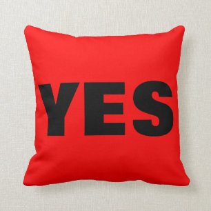 YES/NO mood pillow, funny throw pillow