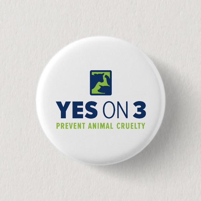 Yes on 3! Mini Button (Front)