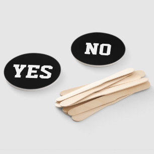 Yes or No Game Black and White Typography Hand Fan