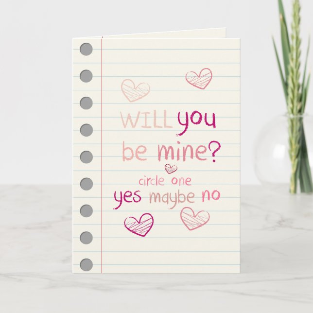 YES OR NO Valentine Card (Front)